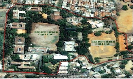 Aerial view of Bishop Heber College campus